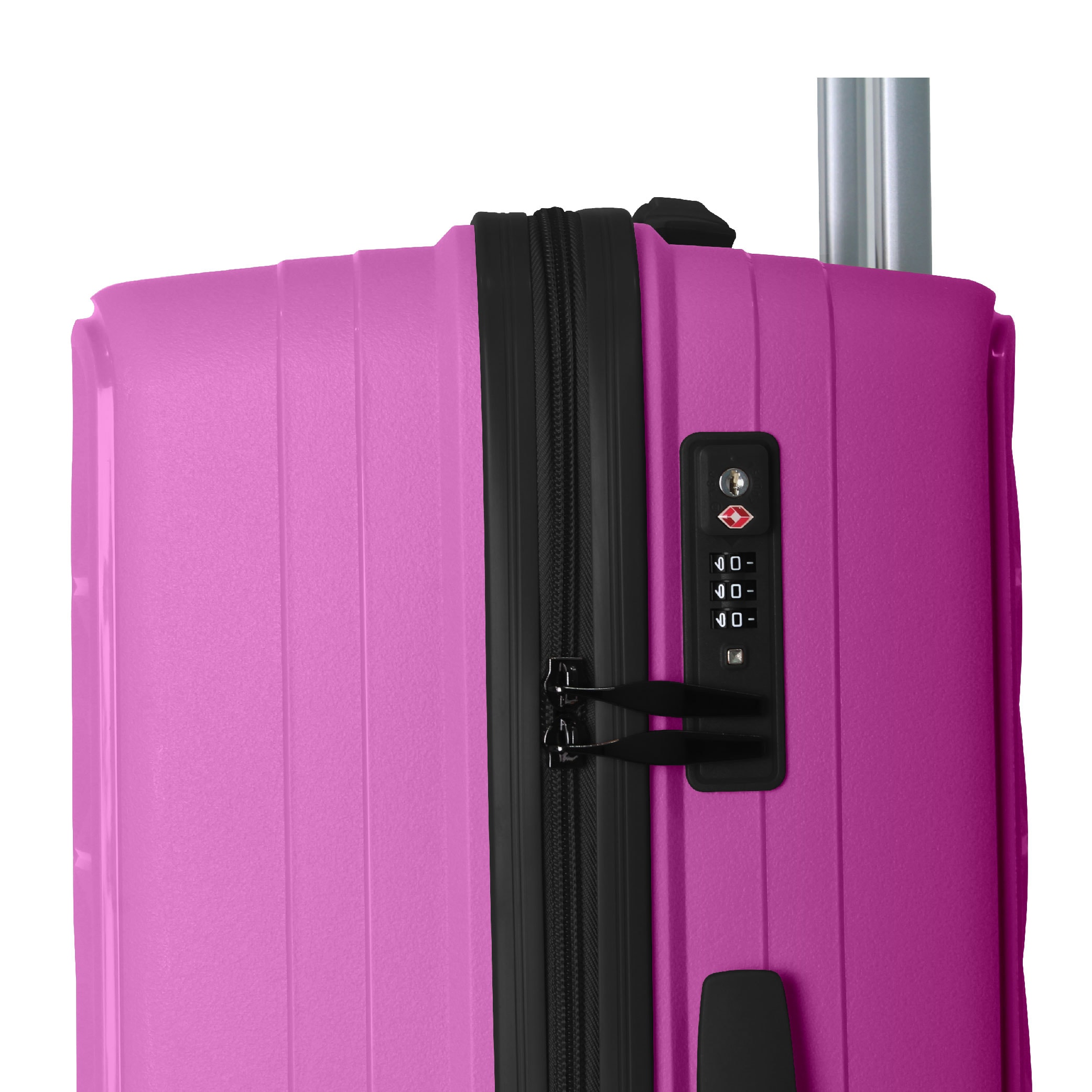3-Piece Luggage Set Travel Lightweight Suitcases With Rolling Wheels, TSA Lock & Moulded Corner, Carry On Luggages For Business, Trip, (20"/24"/28"), Rose Pink_voghion.com
